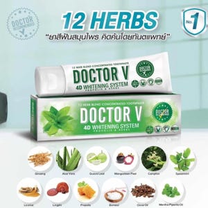 Doctor V Kräuterzahnpasta 85 g - Botanische Formel mit 12 thailändischen Kräutern für ein erfrischendes, sauberes Putzerlebnis | Parabenfrei, SLS-frei