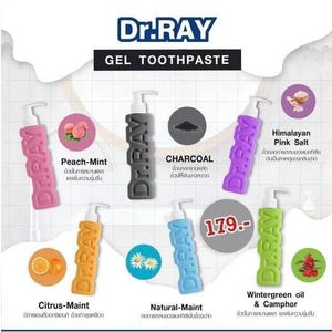 Dr.RAY Gel Zahnpasta 150g - Erfrischende Pumpflasche, 6 Geschmacksrichtungen & Fluorid-Formel | SLS-frei, Paraben-frei, glatte Gel-Textur