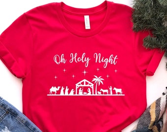 Oh holy night/Religious Christmas/Women's Christmas T-Shirt