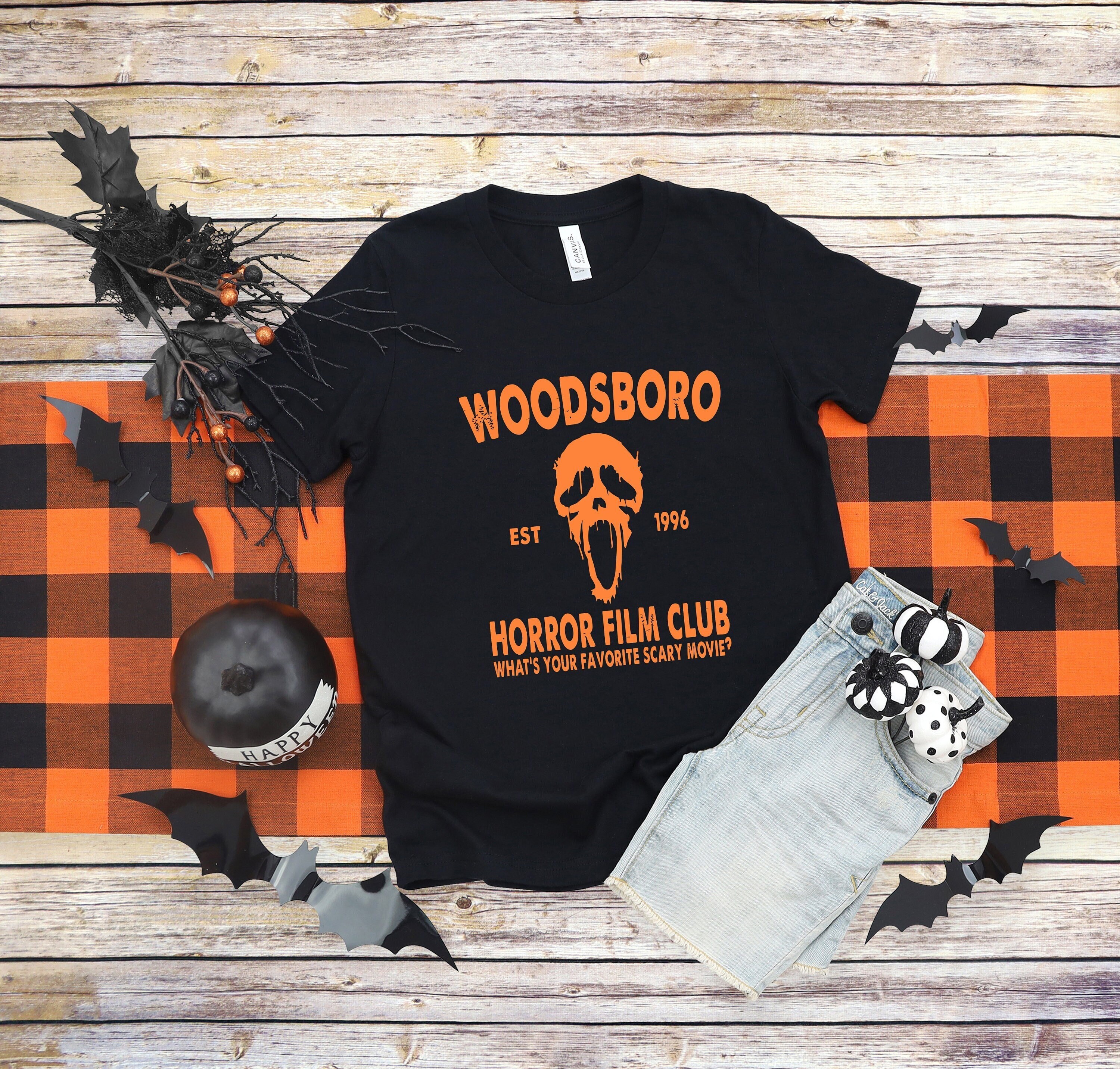 Woodsboro T-Shirt Horror Halloween Party 13 Friday Scream Loud Hostel Camp D292 