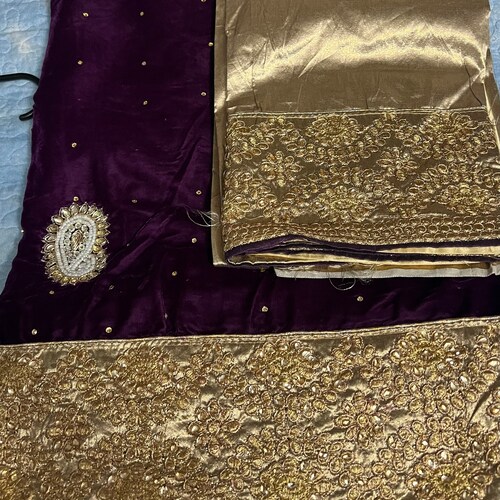 Beautiful net & velvet wedding or shops party wear saree