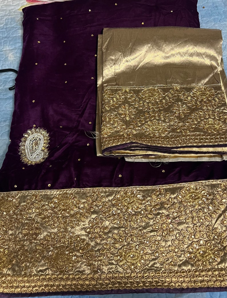 Beautiful net & velvet wedding or shops party wear saree
