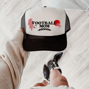 Football Mom Hat, Football Team Hats, School Team Hats, Football Hats, Football Mom Trucker Caps, #1 Fan Hats