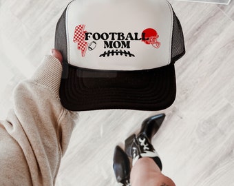 Boné Trucker de Mãe do Futebol: Cores Bordadas do Time Escolar