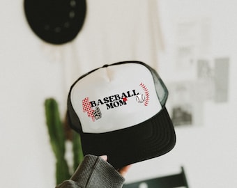 Embroidered Baseball Mom Trucker Hat - Custom College Colors