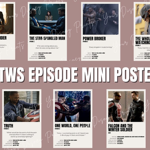 Falcon and the Winter Soldier MCU Mini Posters 4x6