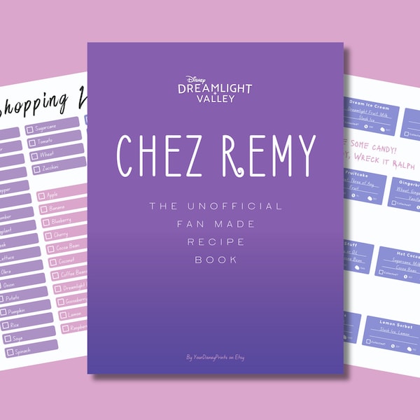 Chez Remy Recipe Book for Dreamlight Valley, 27 pages **April 2024 Base Game Update Meals Included