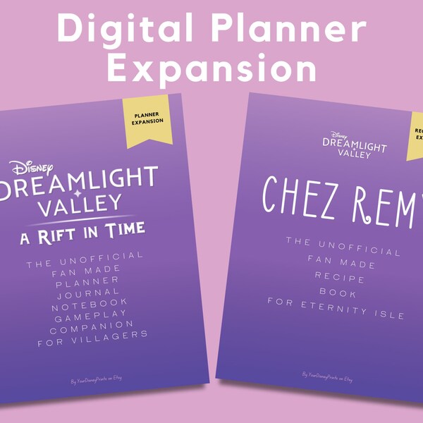 Dreamlight Valley Rift in Time Planner Expansion, Gameplay Companion & Chez Remy Recipes, 30 pages