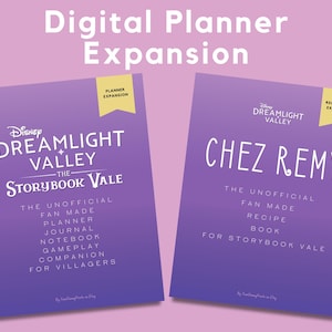Dreamlight Valley Storybook Vale Planner Expansion, Gameplay Companion i Chez Remy Recipes, 30 stron