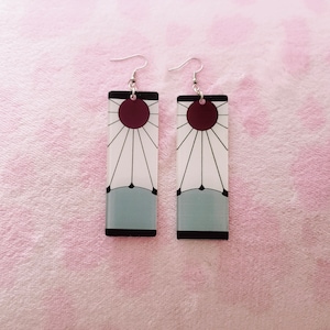 Pendientes Hanafuda pendientes anime joyería anime pendientes kawaii regalo para sus pendientes hipoalergénicos clip en pendientes pendientes cosplay