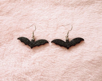 Spooky Bat Earrings: Hypoallergenic Halloween Jewelry