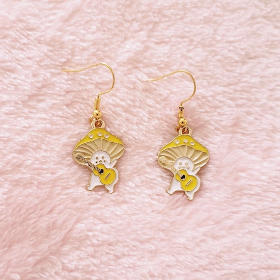 Mushroom Earrings, Cottagecore Earrings, Kawaii Earrings, Anime