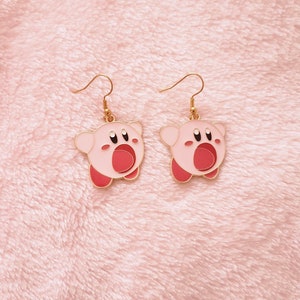 Kirby earrings | cottagecore earrings, kawaii earrings, kawaii jewelry, gift for her, tiktok earrings, aesthetic, kawaii gift, birthday gift