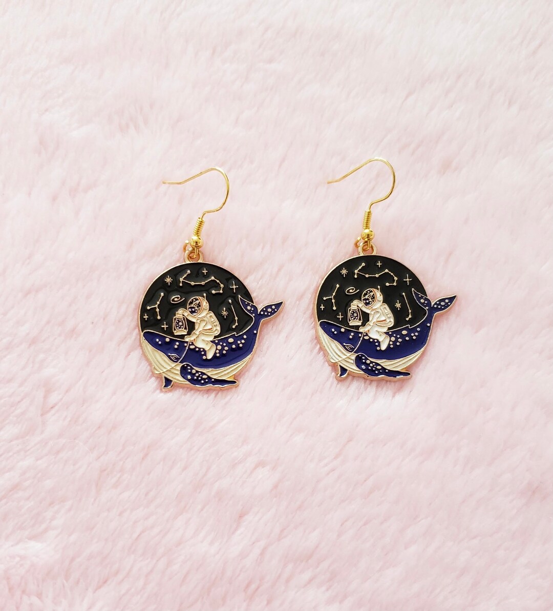 Astronaut Earrings, Space Earrings, Kawaii Earrings, Galaxy Earrings