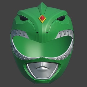 Screen replica Green Ranger Helmet from MMPR 3D Print File (stl)