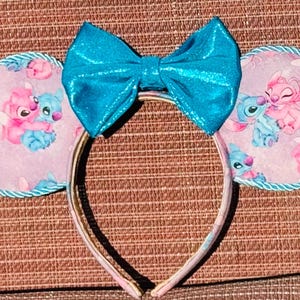 Angel and Stitch Vibrant  Inspired Mouse Ears