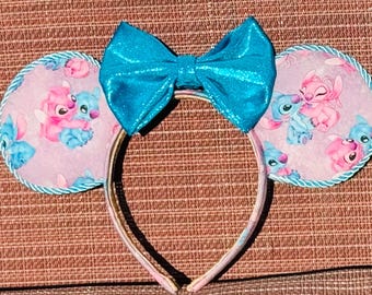 Angel and Stitch Vibrant  Inspired Mouse Ears