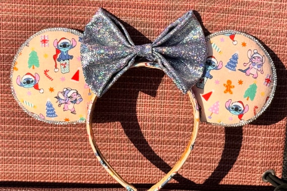 Stitch Themed Mouse Ears Headband with Silver Bow Amazon.com: FACHPINT Stitch Ears, 2pcs Mouse Ears Headband  main image 4