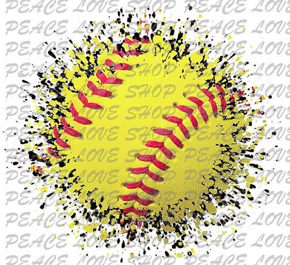 Softball Paint Splatter Splat American Baseball Sublimation Etsy