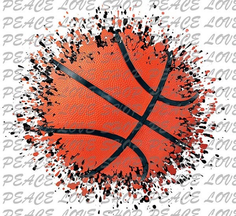 Basketballball Paint Splatter Splat Basketball Art Etsy