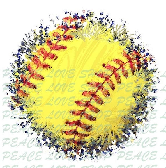 Softball Blue Paint Splatter Splat American Baseball - Etsy