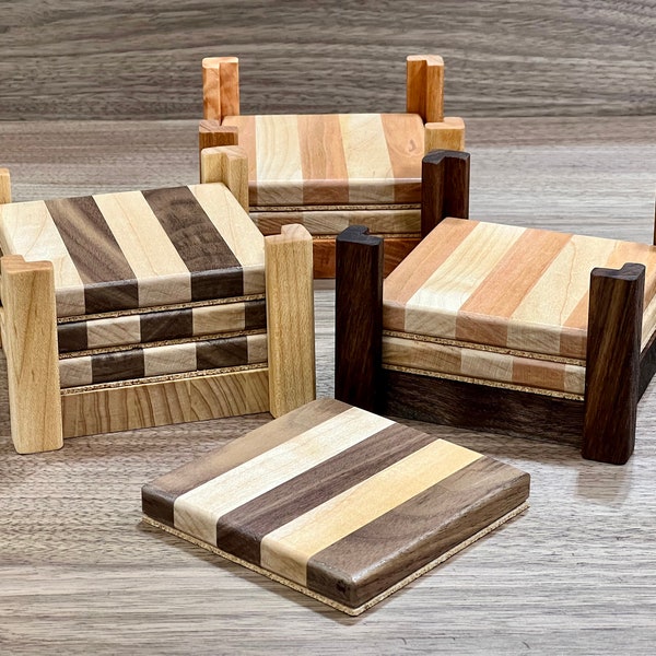 Personalized Wood Coasters | Wood Coasters | Cherry Wood Coasters | Maple Wood Coasters | Walnut Wood Coasters