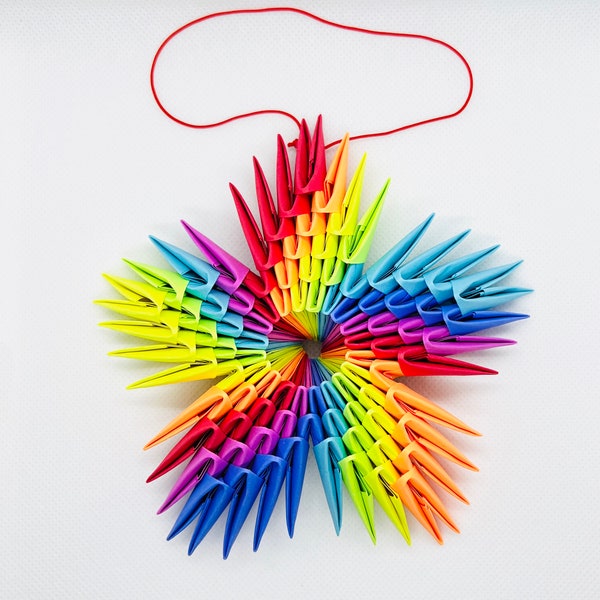 3D Origami Ornament - Rainbow Star