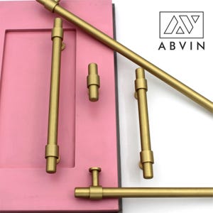 Modern Solid Brass Cabinet Bar Pull: Gold Furniture Handle