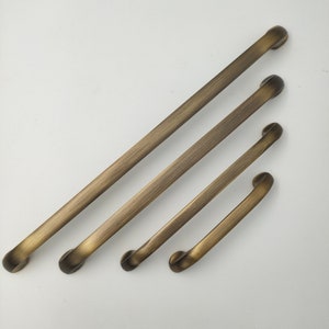 Brushed Solid Brass Bar Handles: Modern Cabinet & Furniture Pulls