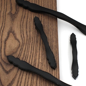 Modern Black Cabinet Handle: Dual Mount Drawer Pull