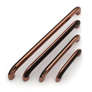 Modern Rosegold Copper Cabinet Pull: Slim Textured Handle