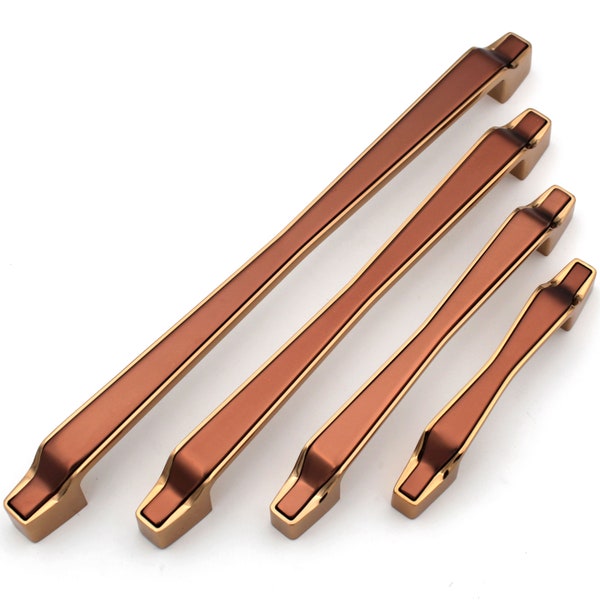Modern Copper Gold Handles Pulls Cabinet Drawer Dresser Furniture Knob Handle Appliance Pulls - 1 pcs