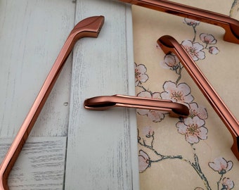 Modernt roséguldfärgat skåphandtag: Lådhandtag i kopparfinish