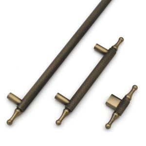 Antique Knurled Cabinet Bar Pull: Modern Gold Furniture Handle