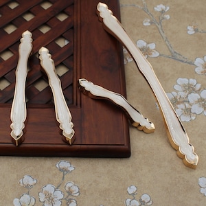 Premium Ceramic Gold Bar Handles and knob , Modern Gold Cabinet Hardware, Furniture Pulls for Doors, Cabinets, Cupboards & Drawers