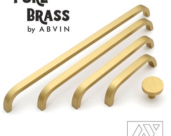 Solid Brass Bar Handles: Modern Cabinet Hardware, Furniture Pulls
