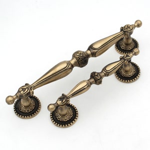 ABVIN Pure Brass Vintage Design look Modern Solid Long Pull Bar Handles For Doors Cabinets Cupboards Drawers