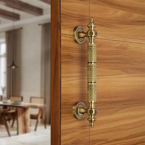 Brass Antique Door Handle, Door Handles for Main Door, Handle Head Design - 1 Pcs