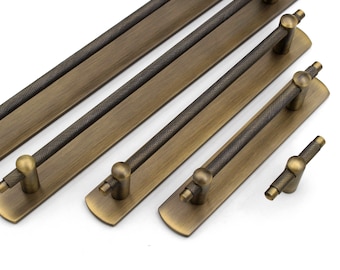 Brushed Solid Brass Bar Handles: Modern Cabinet Hardware