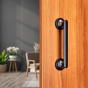 Dual Tone Black Door Handle, Door Handles for Main Door, Handle Head Design - 1 Pcs