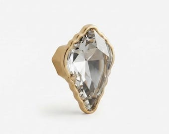 Goldene, diamantbesetzte Kristall-Schrankknöpfe – Dekorative Kommodengriffe