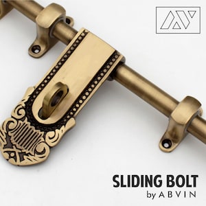 Main Door  Brass Aldrop  – 100% Handmade Solid Brass Latch, Brass Sliding Door Bolt - 1 set