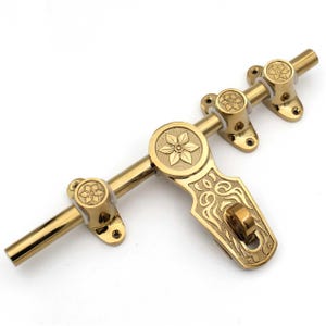 Puerta principal PVD GOLD de latón Aldrop de 30 cm: pestillo de latón macizo 100 % hecho a mano, pestillo de latón para puerta corrediza.