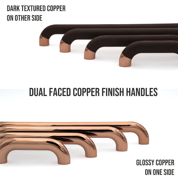Modern Slim Dual Side Textured Copper Handles Pulls Cabinet Drawer Dresser Furniture Knob Handle Appliance Pulls - 1 pcs ( Not Black)