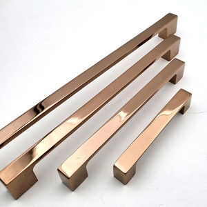 Modern PVD Copper Handles Pulls Cabinet Drawer Dresser Furniture Knob Handle Pulls - 1 pcs
