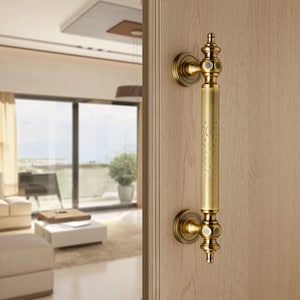 Brass Antique Door Handle, Door Handles for Main Door, Handle Head Design - 1 Pcs