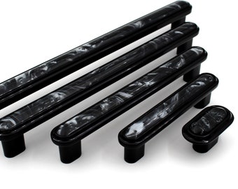Black Marble Design Cabinet Handle: Modern Furniture Pull