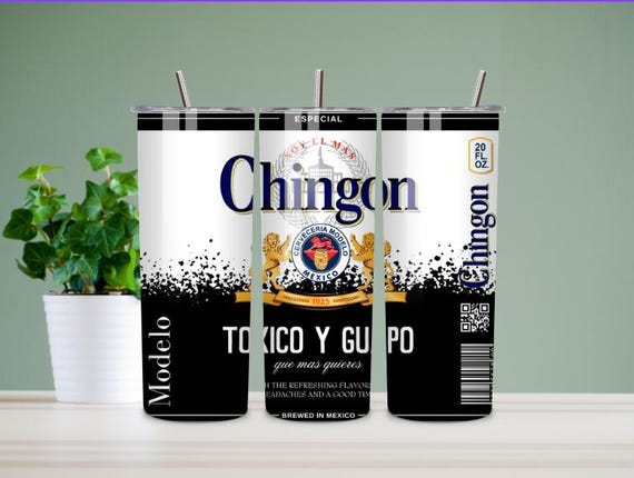 Chingon Mexican Beer Style Tumbler | 20oz Fiesta Travel Mug