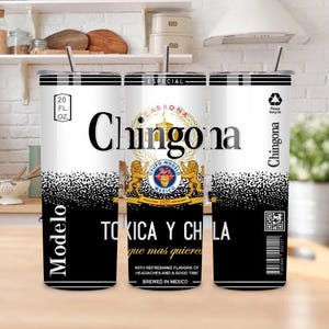 Chingona Tumbler 20oz | Funny Latina Gift, Beer Can Style, Chingona Tumbler 20oz, Funny Spanish Quote Stainless Steel Tumbler, Latina Gift,