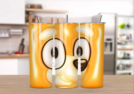 Cute Cartoon Puppy Tumbler 20oz Stainless Steel Travel Mug with Funny Dog Face Design, Kids Animal Cup Gift for Dog Lovers